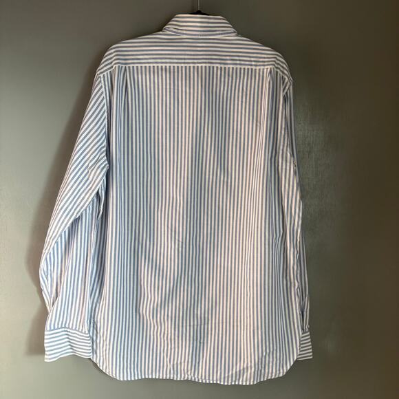 J. CREW Ludlow Men's XL Blue White Striped Button Up Collared Shirt Classic Prep - Picture 7 of 8